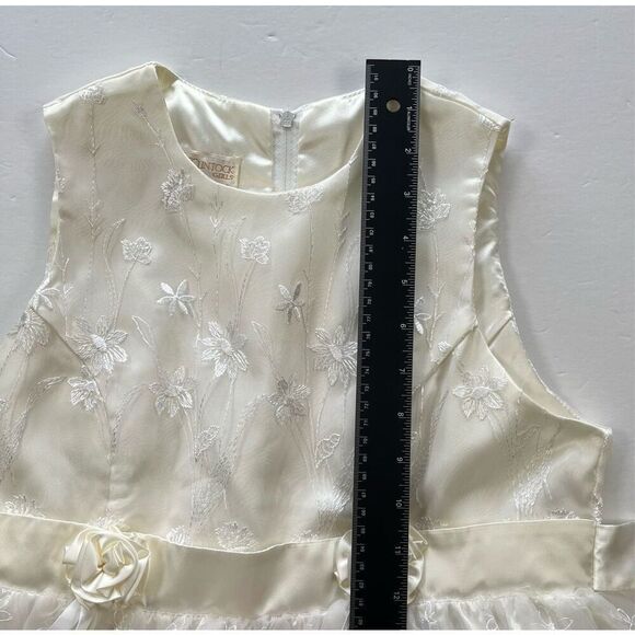 VTG Jessica McClintock Millenium 2000 Flower Girl Communion Dress Ivory Size 16 - Picture 6 of 9